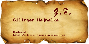 Gilinger Hajnalka névjegykártya